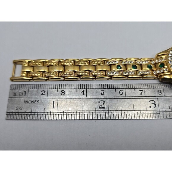 Colleen Lopez Womens Green Malachite Dial Watch Gold Tone Rhinestone New Battery main image 5